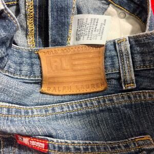 Vintage Mens Y2k 2000s Ralph Lauren Streetwear Dark Denim Straight Leg Jeans 14